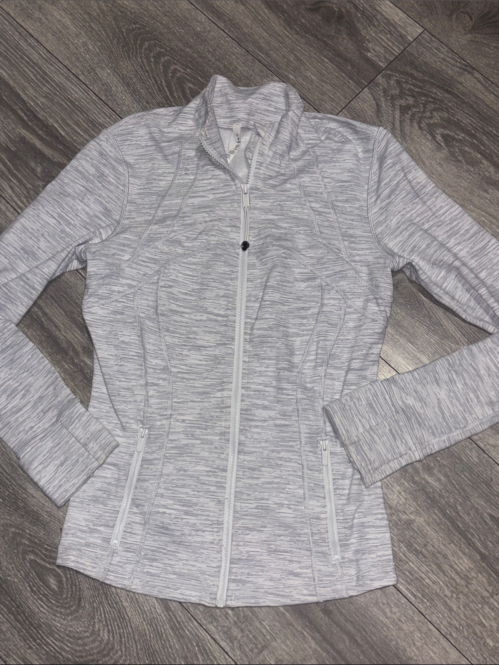 lululemon athletica Heathered Light Gray Full-Zip Utility Jacket